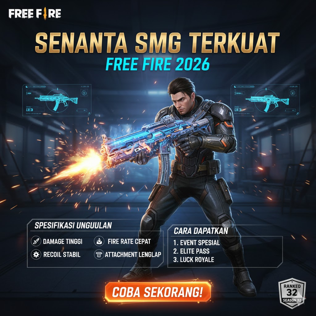 Senjata SMG Terkuat Free Fire 2026