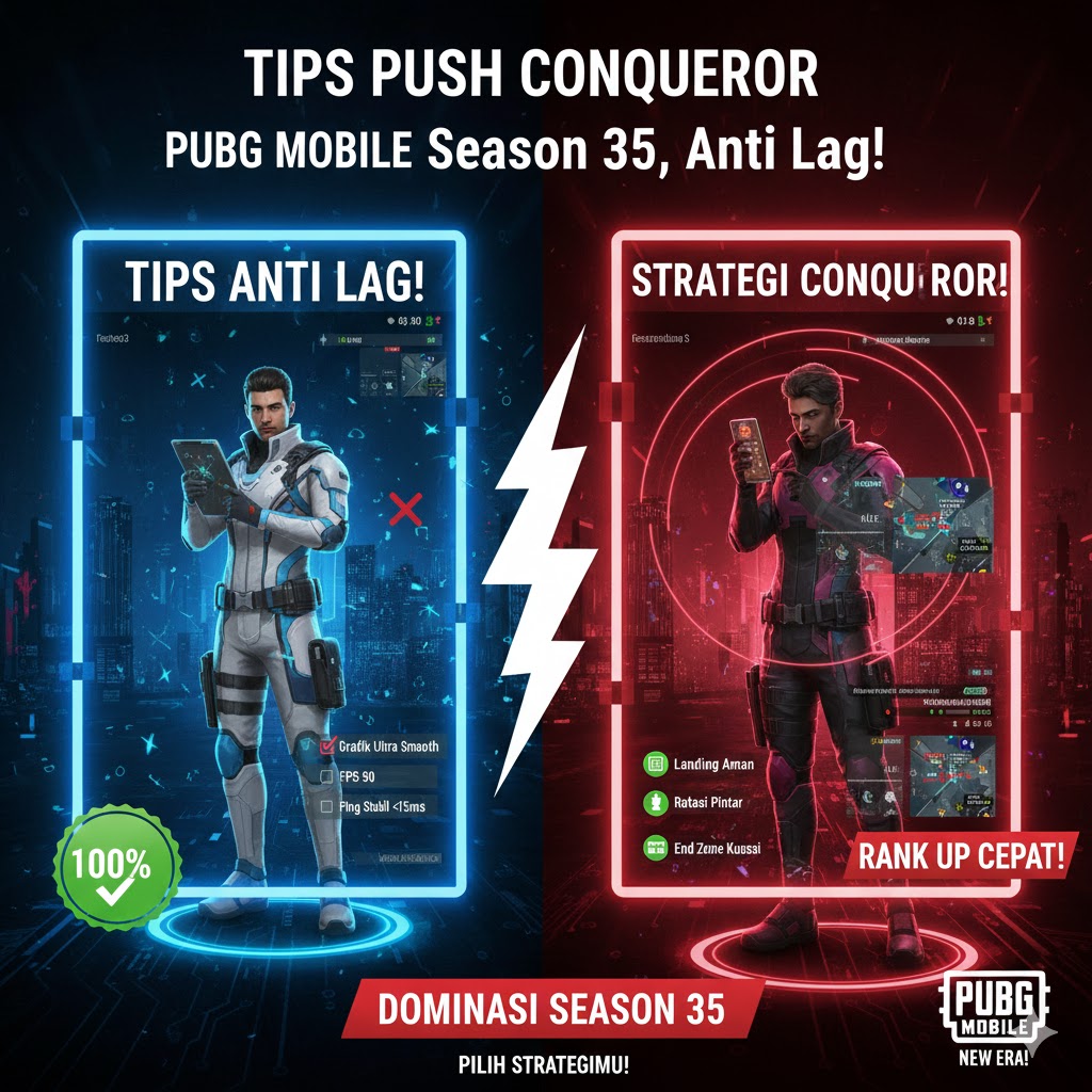 Tips Push Conqueror PUBG Mobile Season 35, Anti Lag!