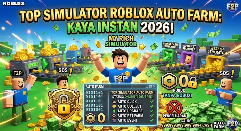 Top Simulator Roblox Auto Farm: Kaya Instan 2026!